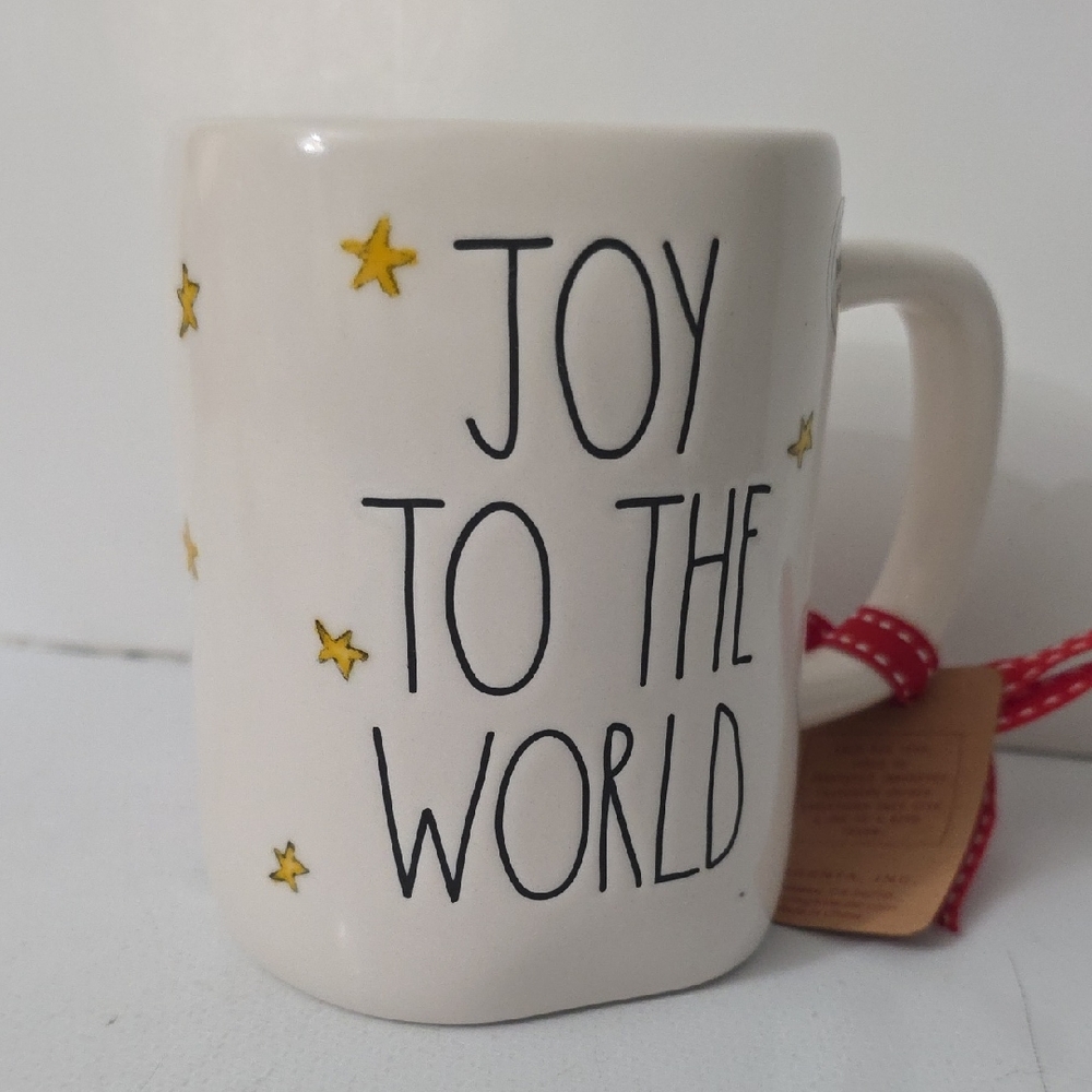 Rae Dunn Joy to the World Ceramic Mug, NWT